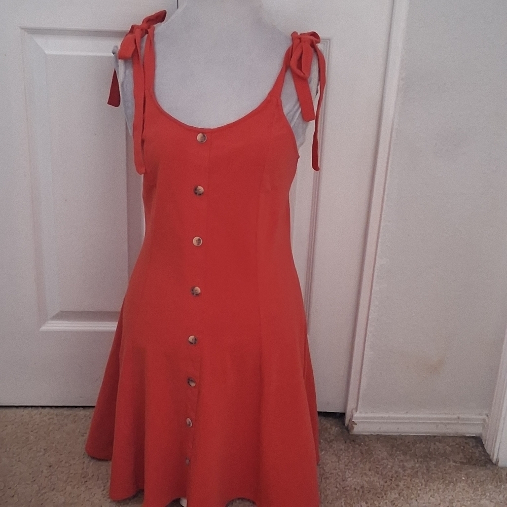 Sew Luxe Orange Sleeveless Dress Size L